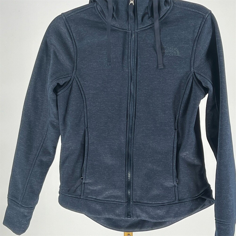 The North Face Jacket Womens Size S Blue Full Zip Hooded Fleece Lined